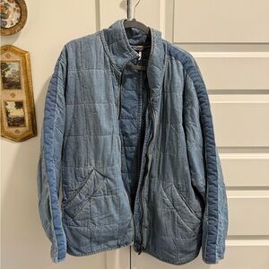 Free People Dolman Quilted Jacket Denim